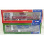 TWO CORGI 1:50 SCALE MODEL HGVS INCLUDING CC12219 - SCANIA DROPSIDE CRANE TRAILER & LOAD,