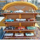 TWELVE FRANKLIN MINT CLASSIC CARS OF THE FIFTIES WITH STAND