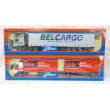 TWO TEKNO 1:50 SCALE MODEL HGVS INCLUDING BEL CARGO, MINSK TOGETHER WITH KAN ALLES VERVOEREN,