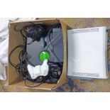 XBOX 360 TOGETHER WITH XBOX AND VARIOUS CONTROLLERS