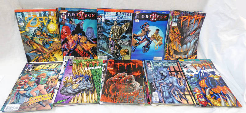 APPROX 100 COMICS INCLUDING TITLES SUCH AS DIVINE RIGHT, THE KINDRED,