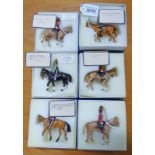 SELECTION OF SIX DUCAL MOUNTED MILITARY FIGURES INCLUDING MASTER OF THE HORSE, BRIGADE MAJOR,