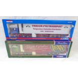 TWO CORGI 1:50 SCALE MODEL HGVS INCLUDING CC12922 - SCANIA TOPLINE FRIDGE TRAILER,