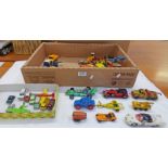 SELECTION OF PLAYWORN CORGI, MATCHBOX ETC MODEL VEHICLES INCLUDING PORSCHE 917,