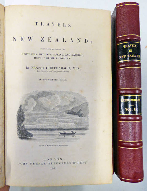 TRAVELS IN NEW ZEALAND BY ERNEST DIEFFENBACH IN 2 VOLUMES - 1843 Condition Report: