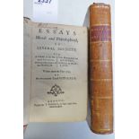 ESSAYS: MORAL AND PHILOSOPHICAL ON SEVERAL SUBJECTS BY ALEXANDER LORD PITSLIGO - 1763.