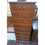 20TH CENTURY MAHOGANY LEATHER TOPPED 4 DRAWER FILING CABINET 139CM TALL