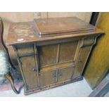 WALNUT CASED SINGER SEWING MACHINE CABINET