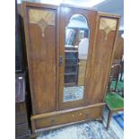 OAK MIRROR DOOR WARDROBE WITH DRAWER TO BASE