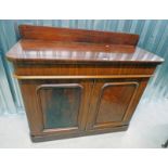 LATE 19TH CENTURY MAHOGANY CABINET WITH 2 DOORS ON PLINTH BASE