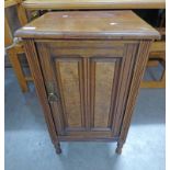 EARLY 20TH CENTURY WALNUT BEDSIDE CABINET WITH PANEL DOOR