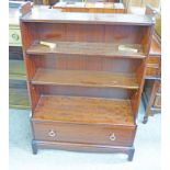 STAG MAHOGANY OPEN BOOKCASE WITH DRAWER