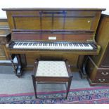 CHAPPELL PIANO CO MAHOGANY CASED UPRIGHT OVERSTRUNG PIANO