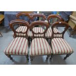 SET OF 6 LATE 19TH CENTURY STYLE MAHOGANY DINING CHAIRS WITH TURNED SUPPORTS