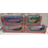 FOUR EFE 1:76 SCALE MODEL BUSES INCLUDING RM ROUTEMASTER - STRATHTAY, DEC RT - DUNDEE, CORPORATION,