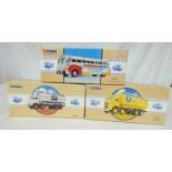 THREE CORGI MODEL VEHICLES INCLUDING 98468 - YELLOW COACH 743,