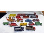 SELECTION OF PLAYWORN DINKY TOY MODEL CARS INCLUDING SUNBEAM-TALBOT, ALVIS,