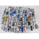 SELECTION OF PLAYWORN POLICE RELATED VEHICLES FROM DINKY, CORGI,