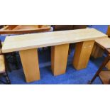 BEECH CONSOLE TABLE ETC