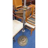 SILVER PLATED & BRASS RISE & FALL LAMP STAND