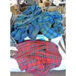 SELECTION OF TARTAN KILTS ETC Condition Report: None of the kilts have any sizing