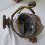 COPPER AND BRASS GIMBALED COMPASS MARKED 'NO134'