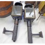 PAIR OR METAL AND BRASS CARRIAGE LAMPS