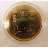 HELP FOR HEROES COMMEMORATIVE GOLD COIN IN BOX