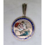 GEORGE III ENAMELLED CROWN PENDANT