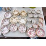 EARLY 19TH CENTURY ENGLISH PORCELAIN PART TEASET ETC