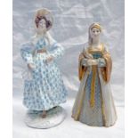 2 ROYAL WORCESTER FIGURES: ANNE BOLEYN, NO.