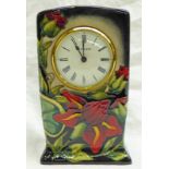 MOORCROFT PALMATTA PATTERN MANTLE CLOCK - 16 CM TALL Condition Report: crazing