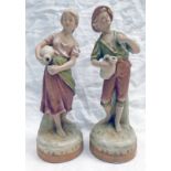 PAIR OF ROYAL DUX FIGURES OF WATER CARRIERS - 21 CM TALL