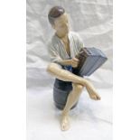 BING AND GRONDAHL FIGURE OF AN ACCORDION PLAYER - 22 CM TALL