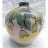 COBRIDGE STONEWARE VASE DECORATED WITH YELLOW FLOWERS - 17 CM TALL Condition Report: