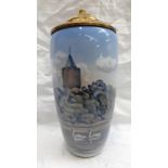 ROYAL COPENHAGEN LAMP BASE DECORATED WITH THE GOOSE TOWER - 27 CM TALL