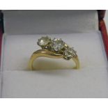 3 STONE BRILLIANT-CUT DIAMOND RING IN CROSSOVER SELLING, APPROX 1.