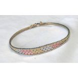 9CT MULTI COLOURED GOLD BRACELET 7GMS