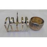 SILVER TOAST RACK & SILVER NAPKIN RING