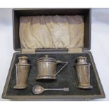 CASED SILVER CONDIMENT SET ,