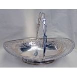 SILVER OVAL BASKET BIRMINGHAM 1911 16OZS