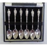 CASED SET WHITE METAL APOSTLE TEASPOONS WITH CHINESE MARKINGS Condition Report: