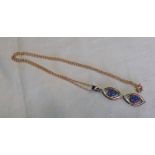 9CT GOLD AMETHYST & DIAMOND SET PENDANT ON 9CT GOLD CHAIN 7 GMS IN ALL