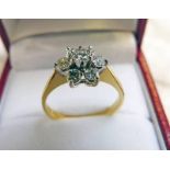 18CT GOLD DIAMOND CLUSTER RING OF APPROX 0.