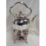 SILVER PLATED SPIRIT KETTLE ON STAND