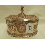 OVAL SILVER PLATED BOX BY ELKINGTON & CO LONDON,