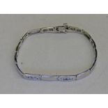 9CT WHITE GOLD DIAMOND SET BRACELET Condition Report: total weight: 9.