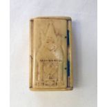 19TH CENTURY BONE SNUFF BOX WITH MASONIC EMBLEM TO LID