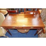 19TH CENTURY MAHOGANY SIDE TABLE WITH 2 DRAWERS AND TURNED SUPPORTS