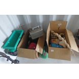 2 BOXES CONTAINING BRASSWARE,